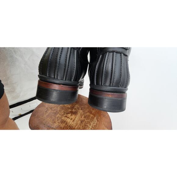 UGG Men's Randell Black Leather‎ Waterproof Motorcycle Boots Size 11.5 - Picture 8 of 13